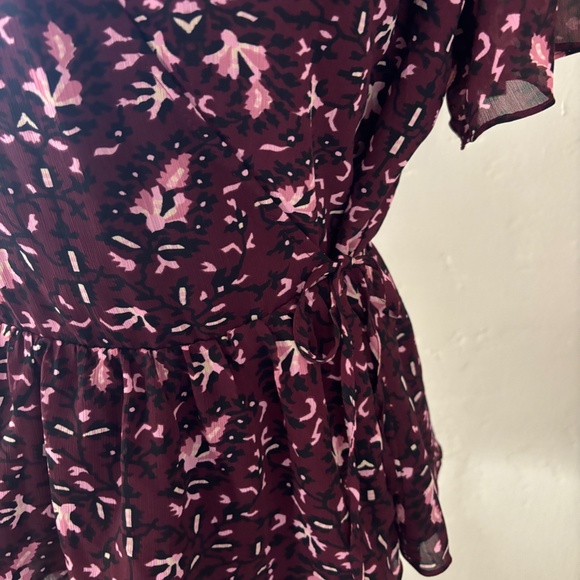 Georgette Flutter-Sleeve Peplum Top in Rich Paisley Small - Picture 8 of 12